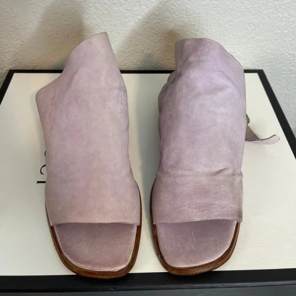 A.S.98 Sandals Purple Leather Bakcstrap Buckle Women's Size 36 EU/5.5-6 US